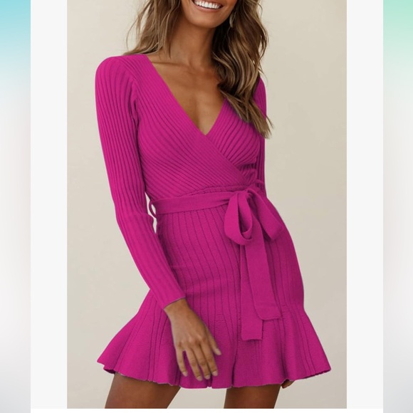 Knit Wrap Dress - Picture 1 of 5